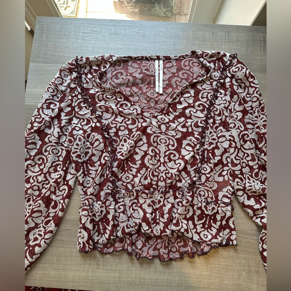 Red and white Anthropologie blouse - worn once